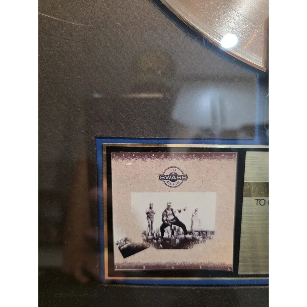Vintage Sir Mix A Lot Swass Certified RIAA Gold Sales Award Plate Blank Presenta